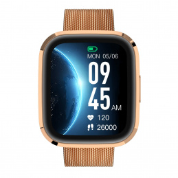 Garett GRC STYLE Smartwatch Gold mit goldenem Stahlarmband