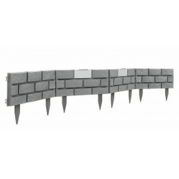 Linder Exclusiv Gartenpalisade mit solarer LED-Beleuchtung Grau