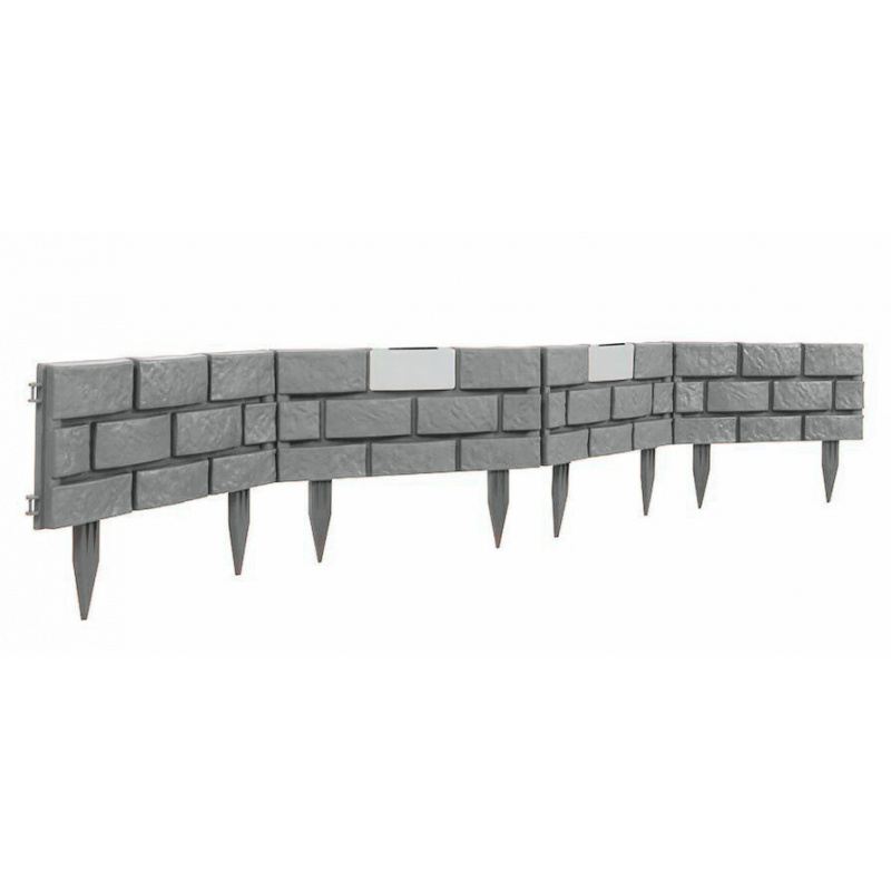 Linder Exclusiv Gartenpalisade mit solarer LED-Beleuchtung Grau