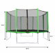 Aga SPORT PRO Trampolin  366 cm 12 ft Hellgrün