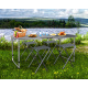 Aga Campingtisch Set, klappbar, 4 Stühle, Klapptisch Camping, höhenverstellbar 120 x 60 x 54/60/70 cm Grau