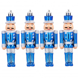 Aga Weihnachtsschmuck-Set Nussknacker 4 Stück Blau