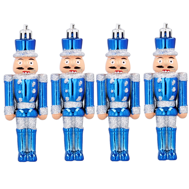 Aga Weihnachtsschmuck-Set Nussknacker 4 Stück Blau