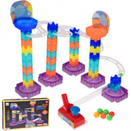 Kolorowy Tor kulkowy Marble Run DIY z wyrzutnią 58-ele ZA5979 uniwersalny