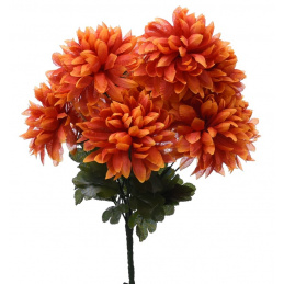 Bukiet sztucznych kwiatów pomarańczowe Chryzantemy - 50 cm