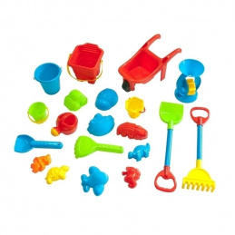 B30B1 DUŻY ZESTAW ZABAWKI DO PIASKU TACZKA FOREMKI