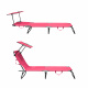 Aga 2x Gartenliege mit Verstellfunktion und Sonnendach Rosa