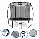 Aga SPORT EXCLUSIVE Trampolin 305 cm 10 ft Grau, Kindertrampolin, Gartentrampolin mit Sicherheitsnetz + Sicherheitsnetz + Leiter