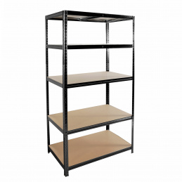 Linder Exclusiv Steckregal, Werkstattregal,Schwerlastregal, Lagerregal, Metallregal 180x90x40 cm Schwarz