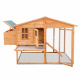 Aga Hühnerstall mit Auslauf aus Holz – wetterfest, inkl. Nistkasten und Rampe, für Hühner, 188×70×117 cm