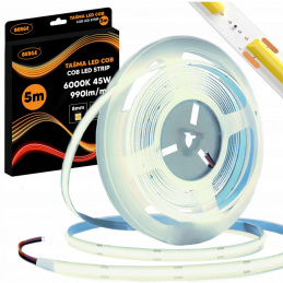 LED pásek COB Neon 12V - 480D - 9W/m - IP20 - 990lm - 5m - studená barva