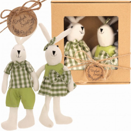 Para zajączków na Wielkanoc w ozdobnym opakowaniu - 30 cm
