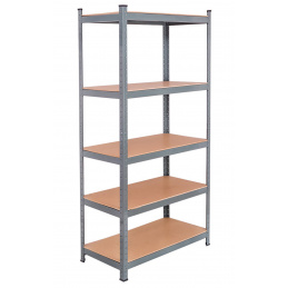 Kynast Steckregal, Werkstattregal,Schwerlastregal, Lagerregal, Metallregal 172x75x30 cm, 5 Böden, raglast gesamt 375 kg