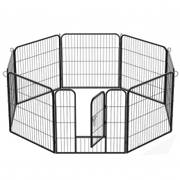 Aga Welpenauslauf aus Metall 80x80 cm, Freigehege mit Tür, Welpengitter für Hunde, Hasen & Kleintiere