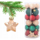 Aga Weihnachtskugeln MIX 3-4cm 32 Stück Rot/Gold/Grün