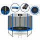 Aga SPORT PRO Trampolin 305 cm 10 ft Blau, Kindertrampolin, Gartentrampolin mit Sicherheitsnetz + Sicherheitsnetz + Leiter
