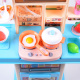 Aga4Kids Plastikinderküche mit Licht, Sound, Wasserpumpe & Dampf – Spielküche aus Kunststoff mit 21 Zubehörteilen, Blau