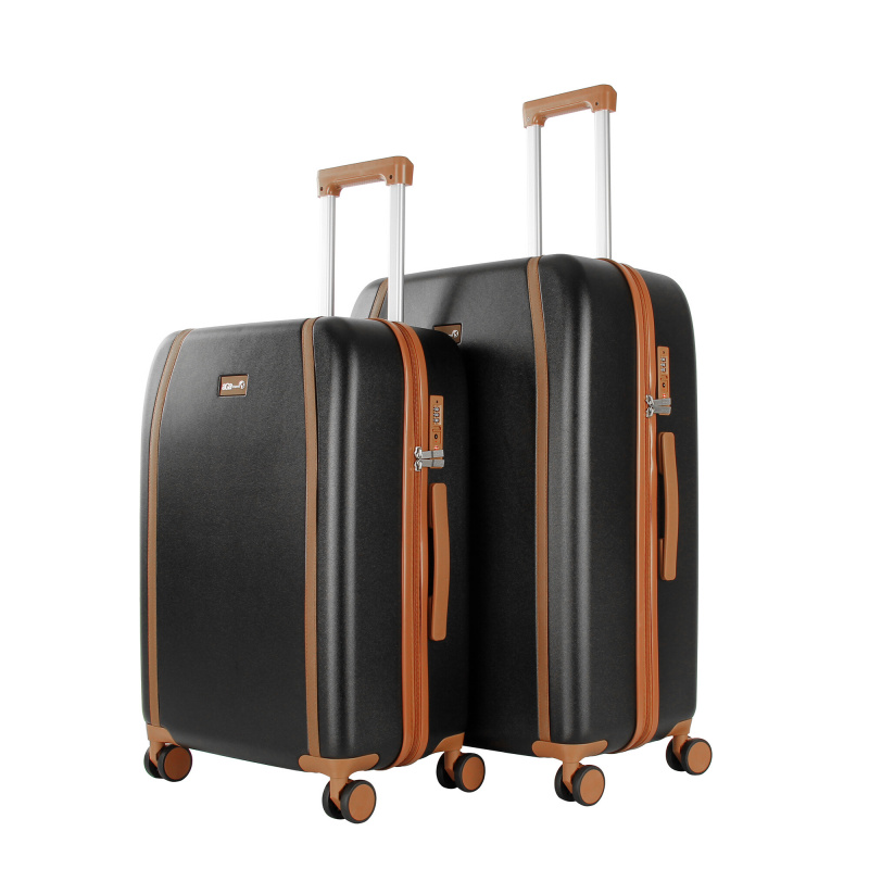 Aga Travel  Teilig Hartschale - Koffer & Trolleys Set - Koffer Set 2 - Reisekoffer Set 2 Teilig - Hartschalenkoffer Set 2 Teilig - 2 Teiliges Trolley Set MR4670 Schwarz