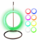 Aga Hängesessel mit RGB-Beleuchtung DS541 – Polycarbonat, 200 kg, Ø 125 cm, Hängestuhl mit Stahlgestell & Fernbedienung, Akku