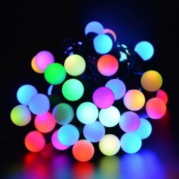 E11 LAMPKI CHOINKOWE RGB KULE 40LED 6M
