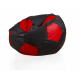 Aga Sitzsack Relaxationbag BALL XXXL Orange - Schwarz + Fußstütze - SEARCH