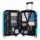 Aga Travel Kofferset, Reisekofferset MR4651 Hellblau, Hartschalenkoffer, Doppeltragegriff mit Zahlenschloss, Trolley Reisekoffer 3tgl 4 Rollen Reisekoffer