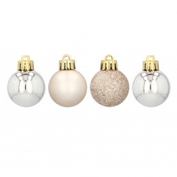 Aga Weihnachtskugeln MIX 3cm 16 Stück Champagne