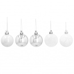 Aga Weihnachtskugeln MIX 4cm 20 Stück Silber