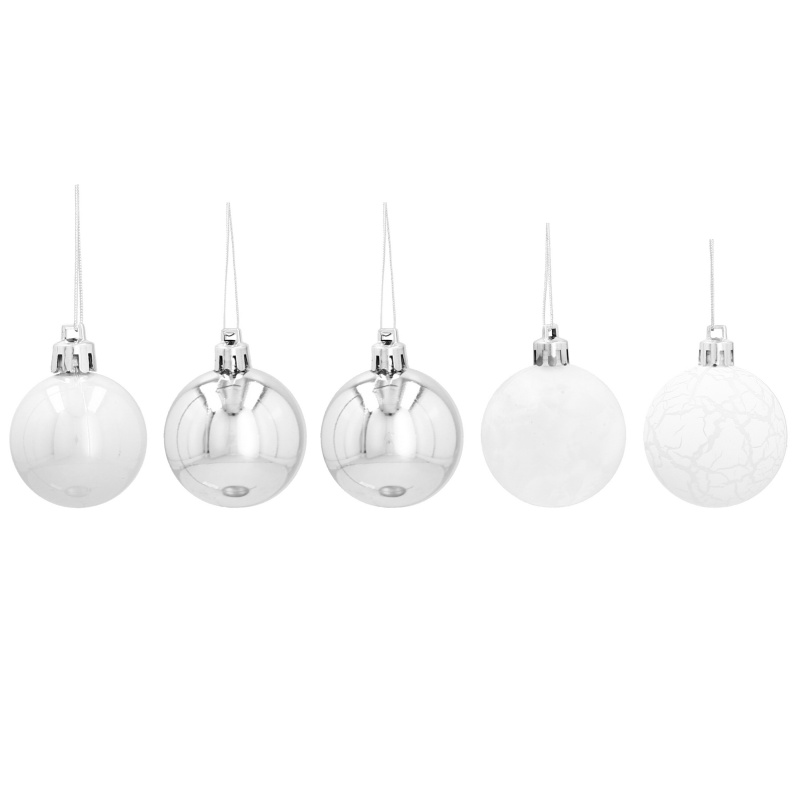 Aga Weihnachtskugeln MIX 4cm 20 Stück Silber