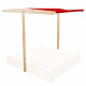 Aga Dach für Kindersandkasten 120x120 cm Rot