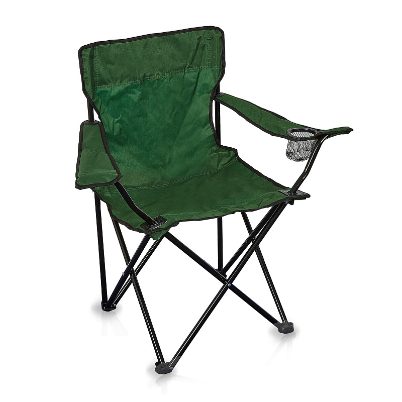 Linder Exclusiv Klappstuhl – Campingstuhl & Angelstuhl mit Getränkehalter & Tragetasche, bis 120 kg Grün Faltbar Stuhl, Gartenstuhl