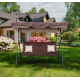 Aga MAJKA Hollywoodschaukel Dunkelbraun, Gartenschaukel 200 kg belastbar, 3-Sitzer mit Dach & Sitzauflage, Hängeschaukel, Schaukelbank für Garten - Terrasse