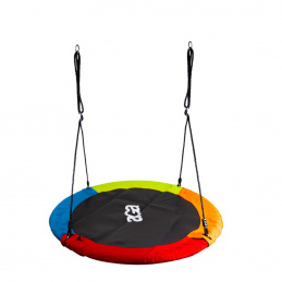 Aga Nestschaukel 110 cm, Schaukel verstellbar Garten-Schaukel 150 Kg belastbar,  Rundschaukel für Kinder und Erwachsene Tellerschaukel Hängeschaukel, Vierfarbig