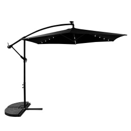 Aga LED Sonnenschirm 300 cm Schwarz
