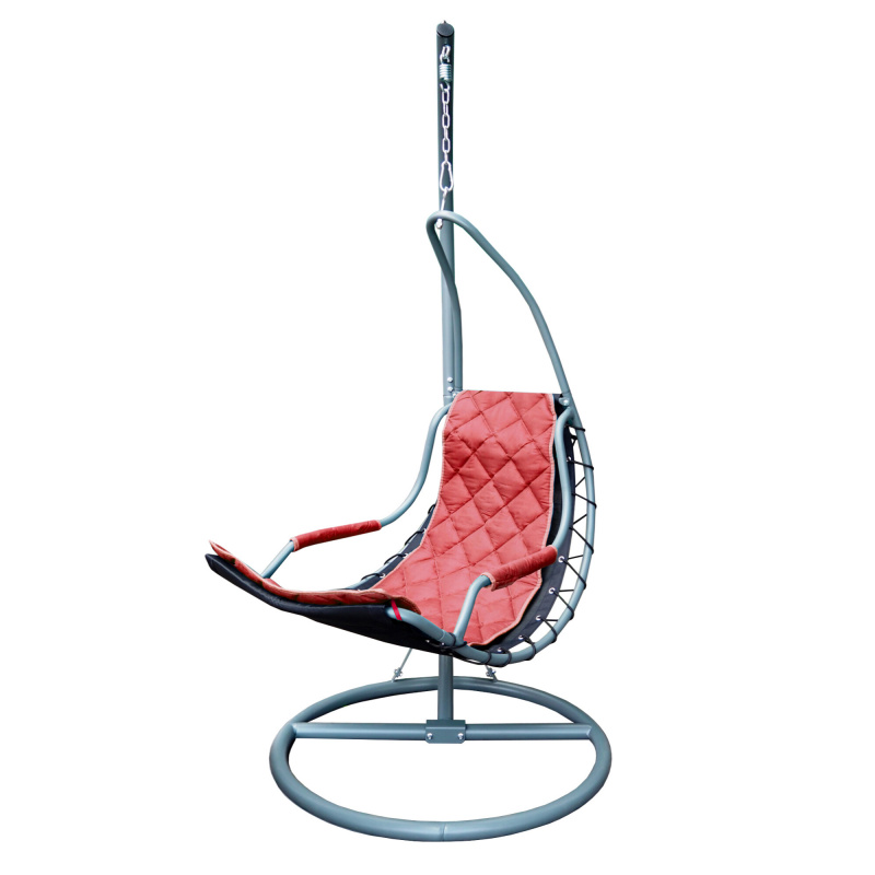 Aga Hängesessel Domingo mit Gestell – Rot, Hängeschaukel für Garten & Balkon, Indoor und Outdoor, Wetterfest & Ergonomisch