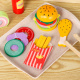Aga4Kids Kinderküche, Spielküche Hamburger Holzspielzeug, Küchenzubehör Lebensmittel Spielzeug Fast Food Set, Küchenspielzeug Essen für Rollenspiele