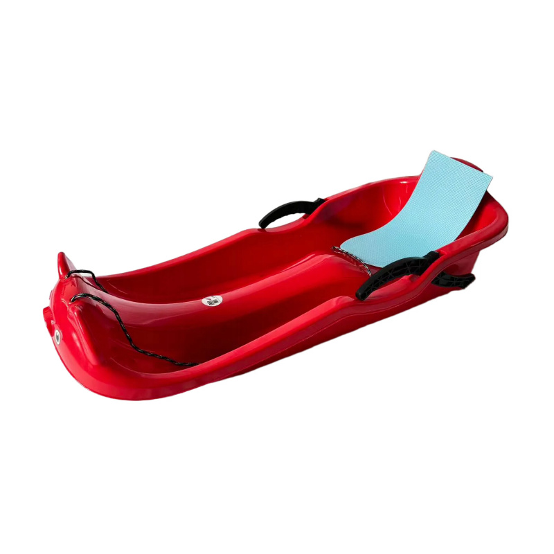 Aga Kinder Schlitten DS496 Rot, Hochwertige Kinderschlitten aus Kunststoff, mit Bremsen, stabile und schöne Schlitten für Kinder
