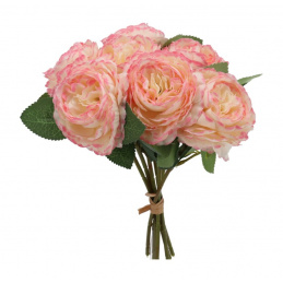 Bukiet sztucznych kwiatów różowe Róże angielskie - 30 cm