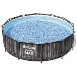 Bestway Steel Swimmingpool Pro Max Holz 4,27 x 1,07 m 5614Z + Zubehör