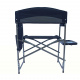 Aga Campingstuhl mit Tisch & Seitentasche Grau / Schwarz – Faltbarer Regiestuhl mit Armlehnen, Aluminiumgestell, bis 100 kg, für Outdoor, Angeln & Garten