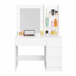 Aga Schminktisch mit Spiegel und Beleuchtung Mattweiß