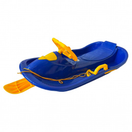 Aga Kinder Schlitten  DS491 Blau, Kinderschlitten aus Kunststoff, Stabiler Schneebob, Rodelschlitten für Kinder