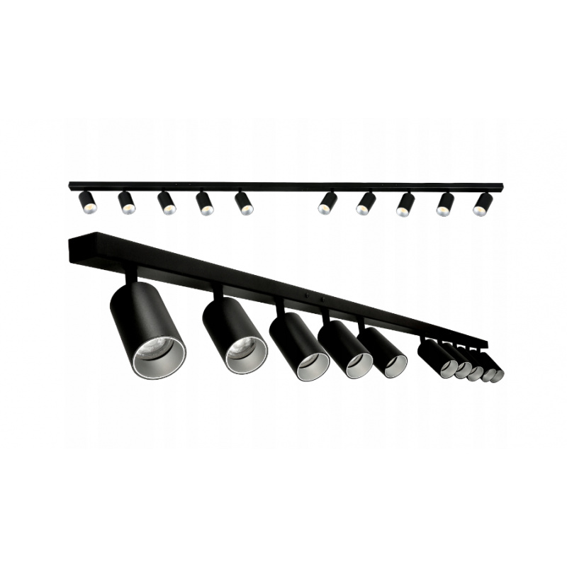 Deckenstrahler VIKI SILVER - 10xGU10 - schwarz