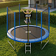 Aga SPORT TOP Trampolin, 244 cm 8 ft Blau, Kindertrampolin, Gartentrampolin mit Sicherheitsnetz + Sicherheitsnetz + Leiter