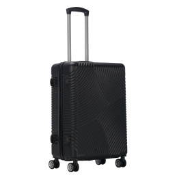 Aga Travel Koffer Rollkoffer Koffer Hartschale, Code Schloß, Zwillingsrollen, (Schwarz, 66 cm) MR4665 Schwarz