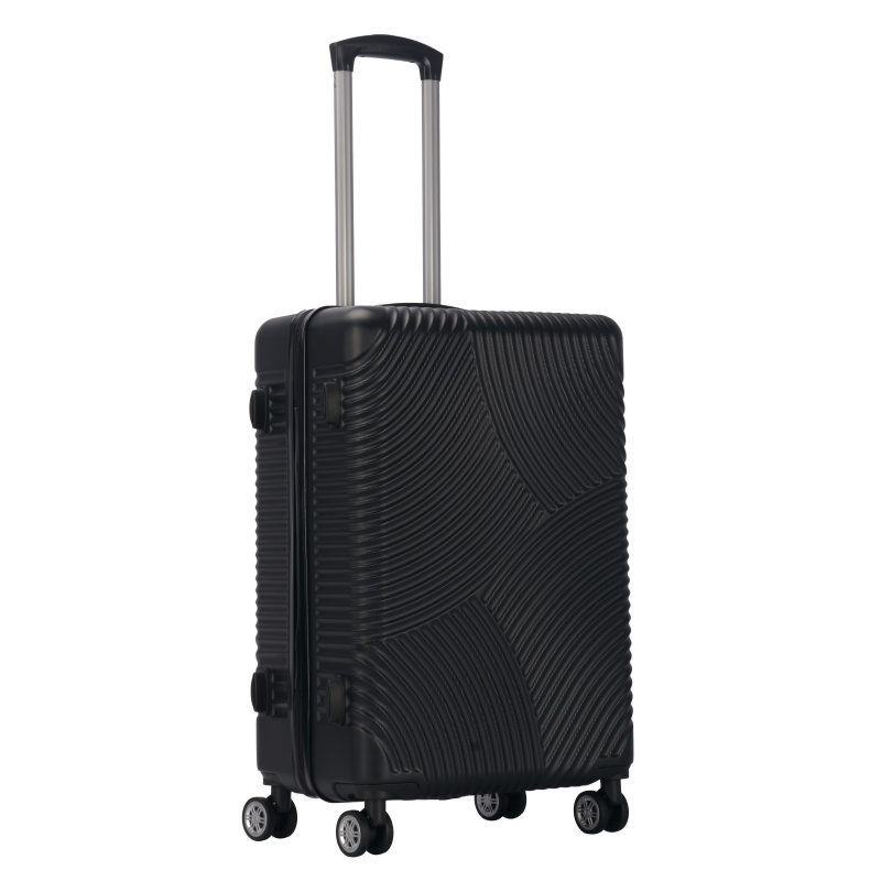 Aga Travel Koffer Rollkoffer Koffer Hartschale, Code Schloß, Zwillingsrollen, (Schwarz, 66 cm) MR4665 Schwarz