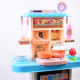 Aga4Kids Plastikinderküche mit Licht, Sound, Wasserpumpe & Dampf – Spielküche aus Kunststoff mit 21 Zubehörteilen, Blau