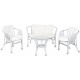 Aga Rattan-Garnitur BAHAMA Silber