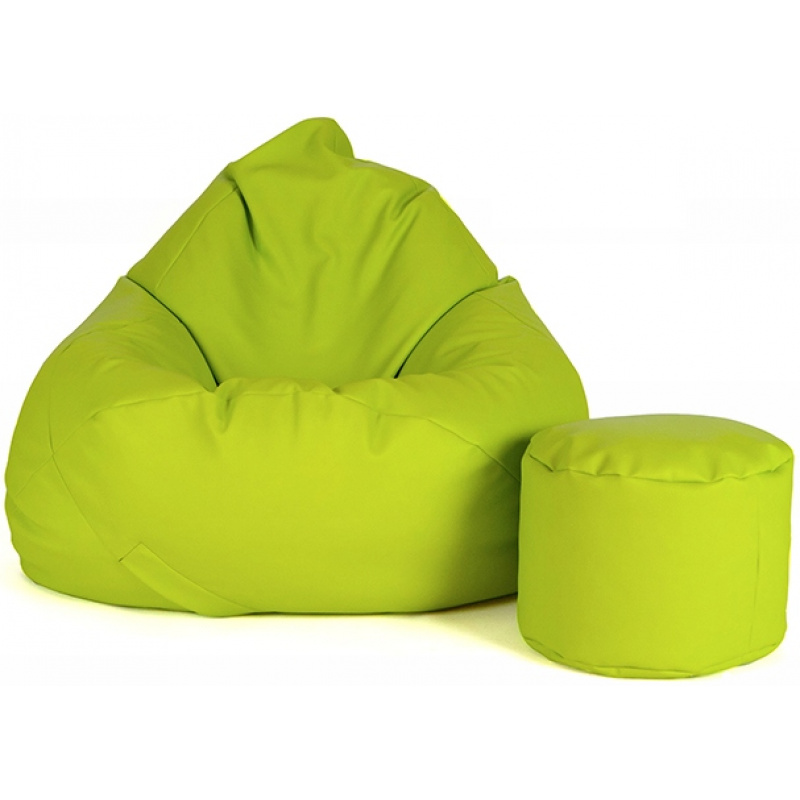 Aga Sitzsack Relaxtionbag XXXL + Fußstütze Hellgrün