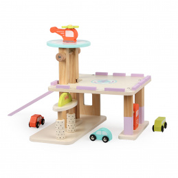 Aga4Kids Holzgarage mit Tankstelle